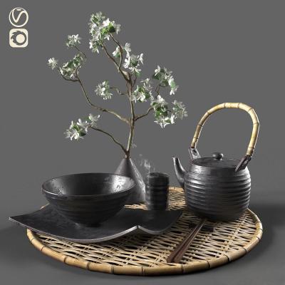 新中式茶具 茶壶 茶杯 花瓶