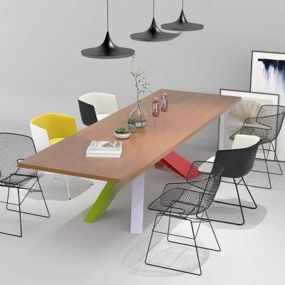 现代会议桌椅3D模型下载