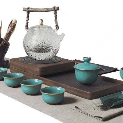 新中式禅意茶具3D模型下载