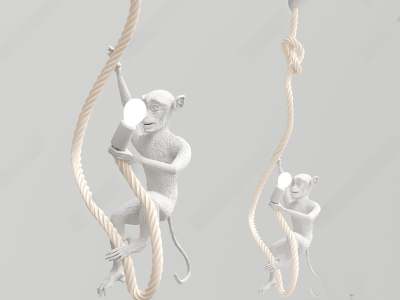 工业风猴子造型吊灯3D模型下载