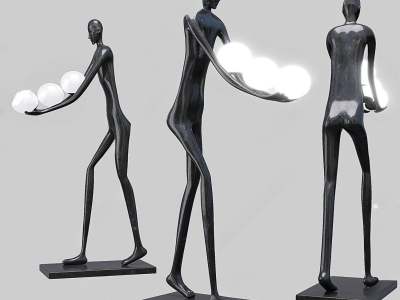 现代人物雕塑3D模型下载