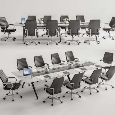 现代会议桌椅3D模型下载