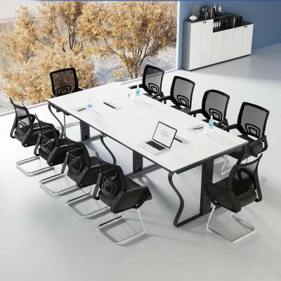 现代会议桌椅组合3D模型下载