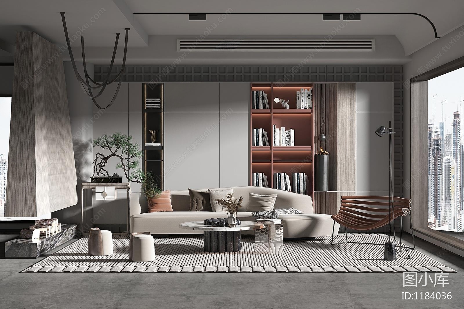 现代家居客厅3D模型下载